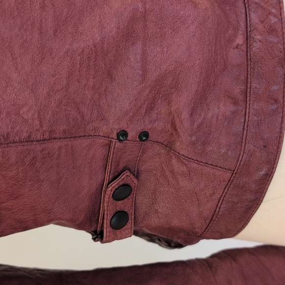Levi's, genuine leather jacket, Capital, maroon, size M - Picture 3 of 16